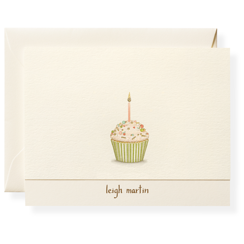 Birthday Cupcake Personalized Note Cards