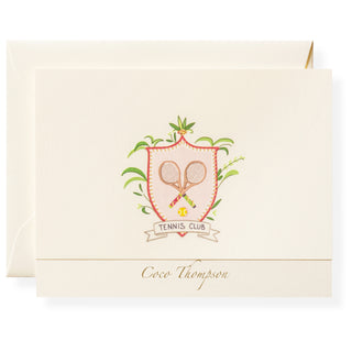 Tennis Crest Personalized Note Cards
