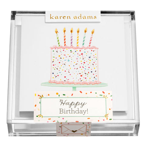 Happy Birthday Cake Gift Enclosures in Acrylic Box