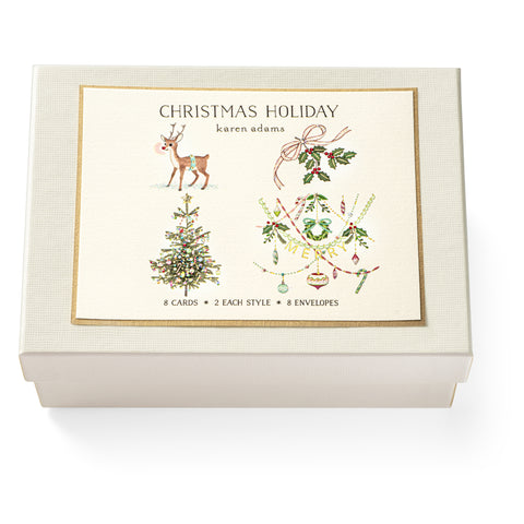 Christmas Holiday Note Card Box