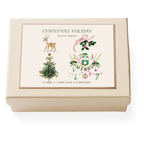 Christmas Holiday Note Card Box