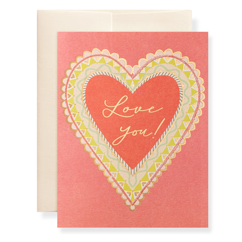 Love You Heart Greeting Card