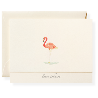 Beach Flamingo Personalized Note Cards