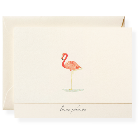 Beach Flamingo Personalized Note Cards