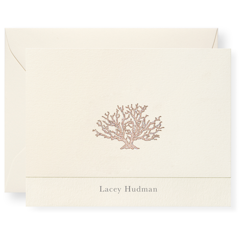 Coral Personalized Note Cards