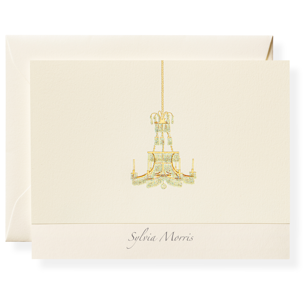Crystal Chandelier Personalized Note Cards