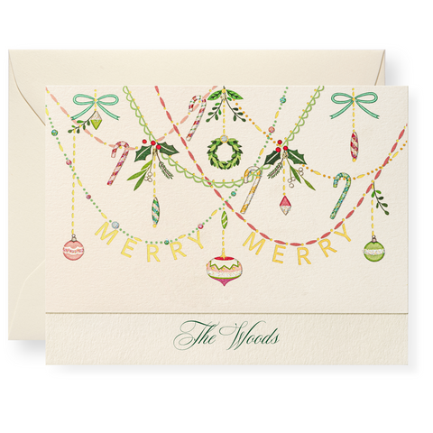 Deck the Halls Personalized Note Cards