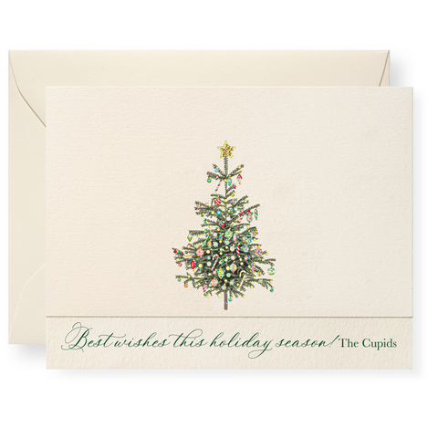 Festive Fir Tree Personalized Note Cards