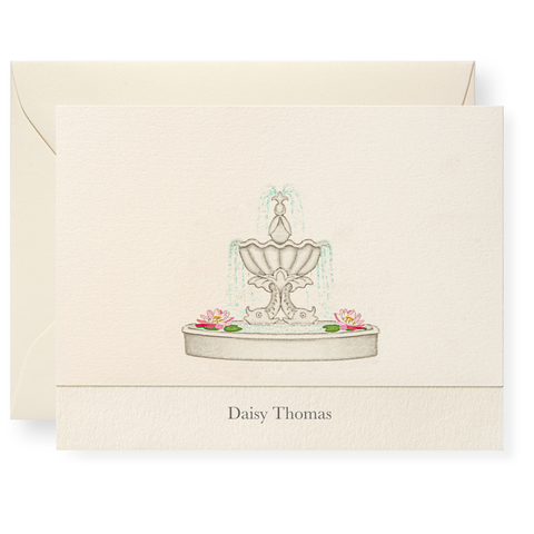 Garden Fountain Personalized Note Cards