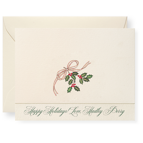 Holly Personalized Note Cards