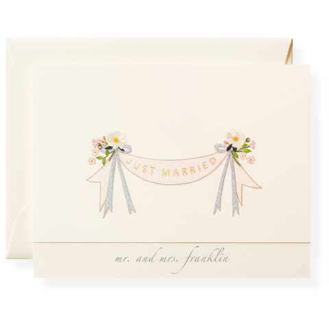 Just Married Personalized Note Cards