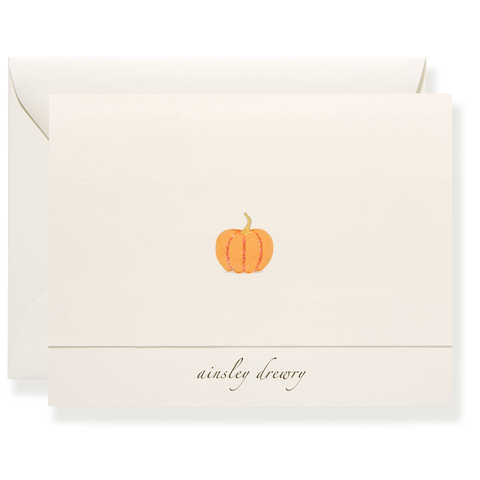 Orange Pumpkin Personalized Note Cards