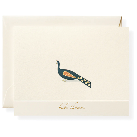 Peacock Personalized Note Cards