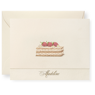 Strawberry Mille-Feuille Personalized Note Cards