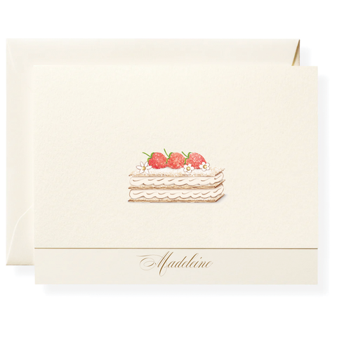 Strawberry Mille-Feuille Personalized Note Cards