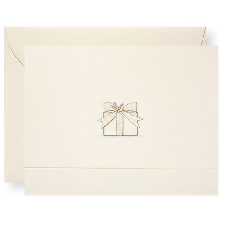 White Present Individual Note Card