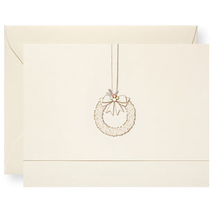 White Wreath Individual Note Card