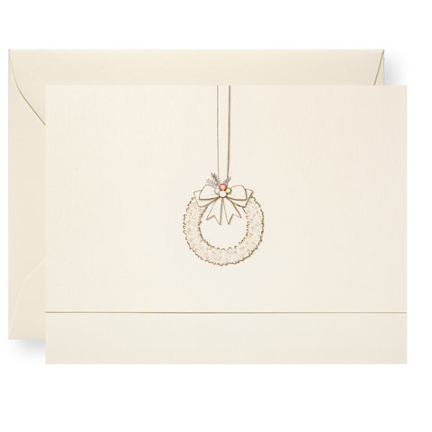 White Wreath Individual Note Card