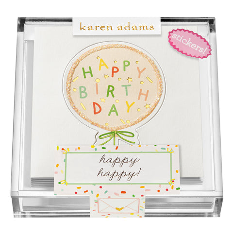 Happy Birthday Balloon Sticker Gift Enclosures in Acrylic Box