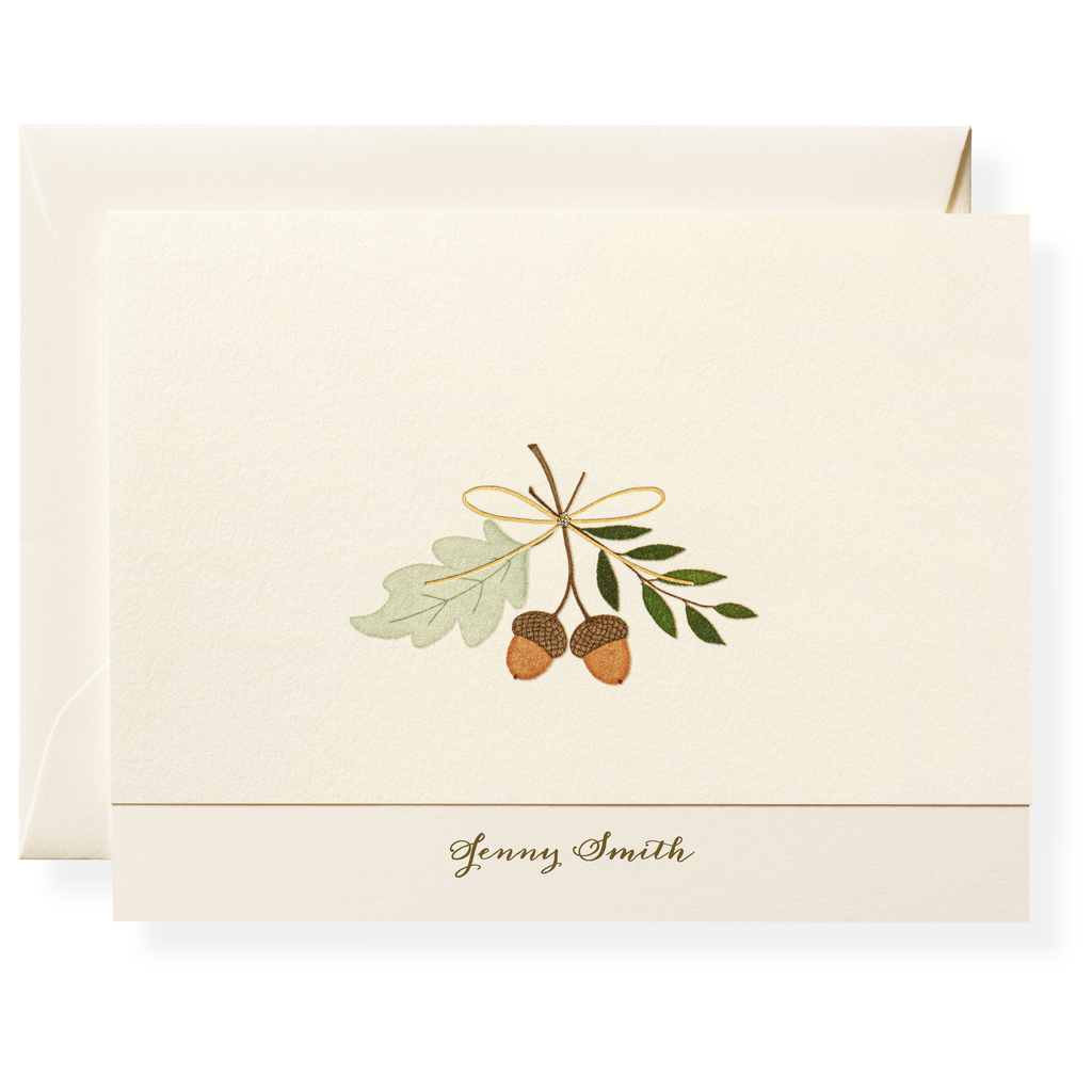 Autumn Acorns Personalized Note Cards