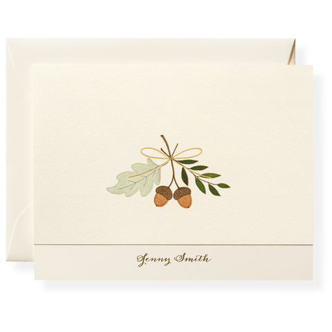 Autumn Acorns Personalized Note Cards