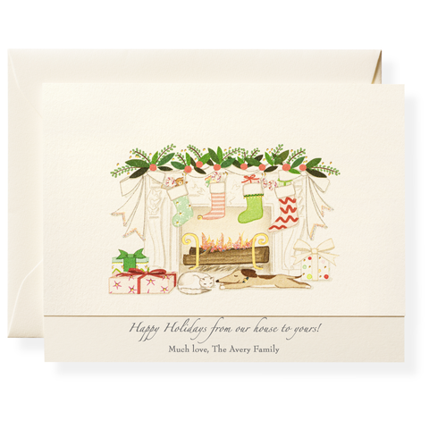Fireplace Personalized Note Cards