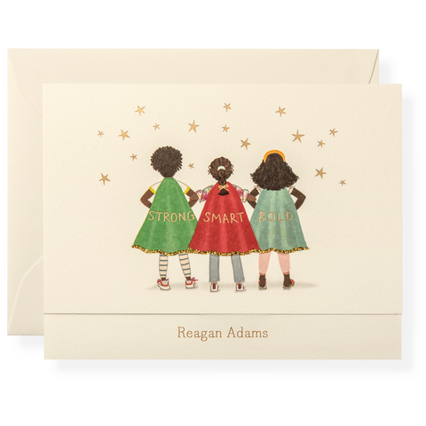 Girls Capes Personalized Note Cards