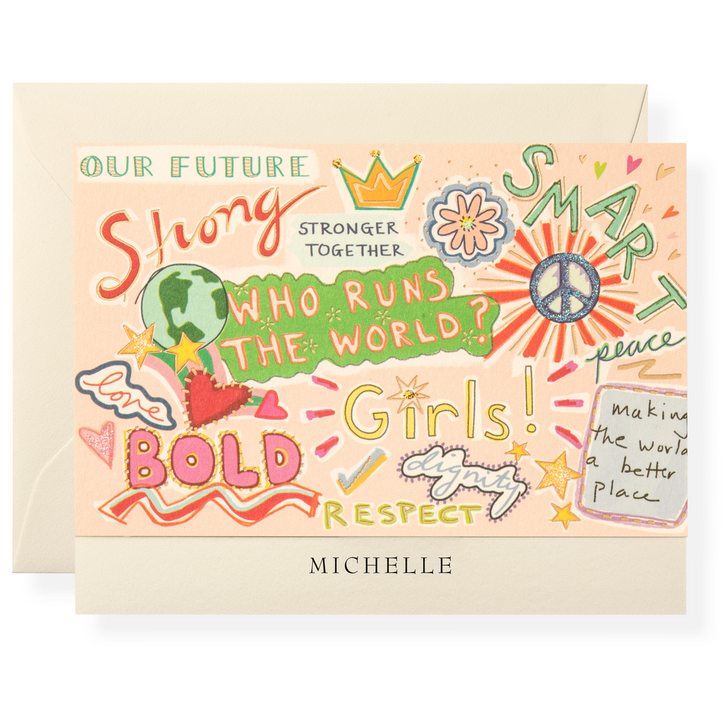 Girls Personalized Note Cards