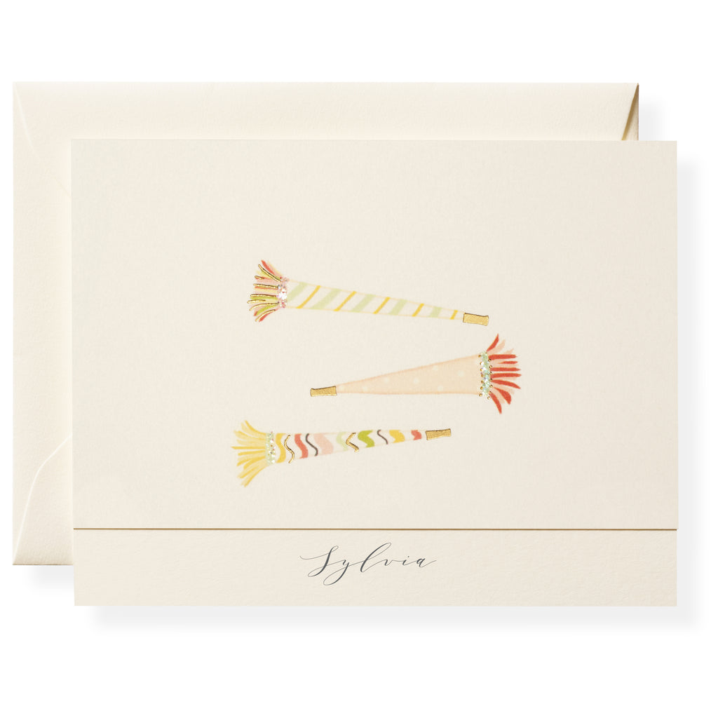 Party Horns Personalized Note Cards