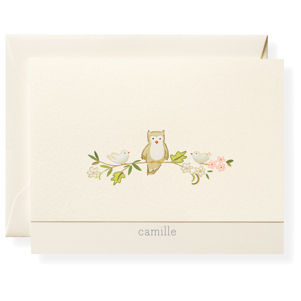 Owl Personalized Note Cards