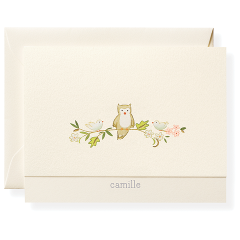 Owl Personalized Note Cards