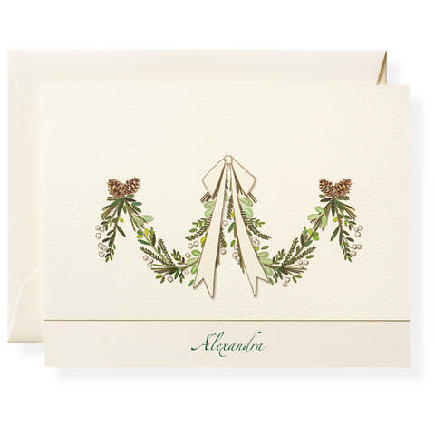 Pine Swag Personalized Note Cards