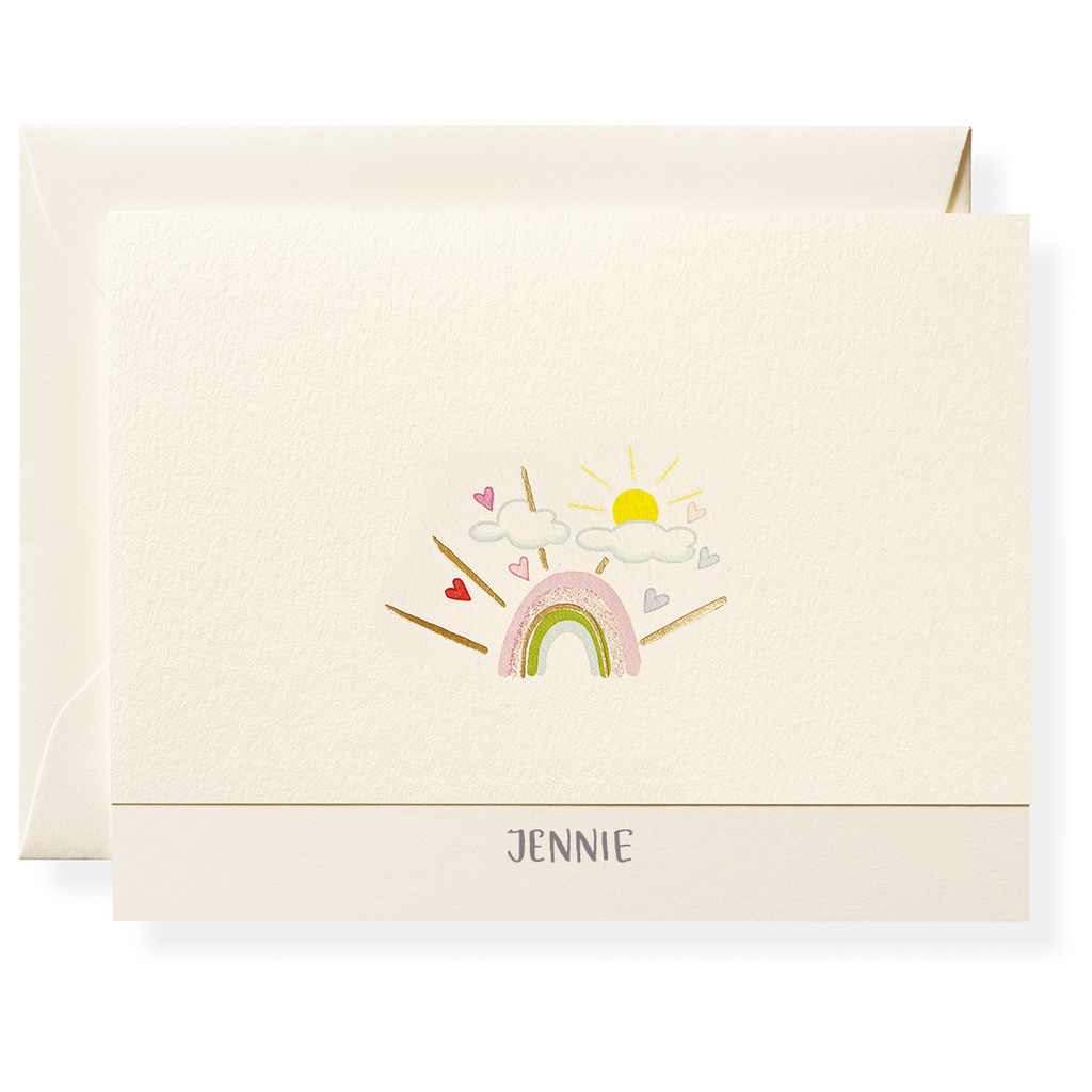 Rainbow Personalized Note Cards